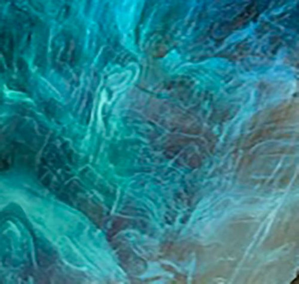 Stained Glass Supplies DG1070 -Iridized Aqua/White/Clear Sheet glass