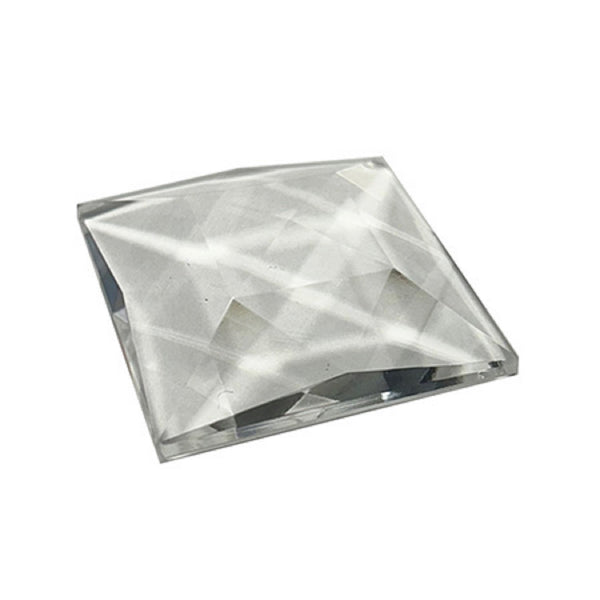 30mm Square Faceted Jewel - Green Clear