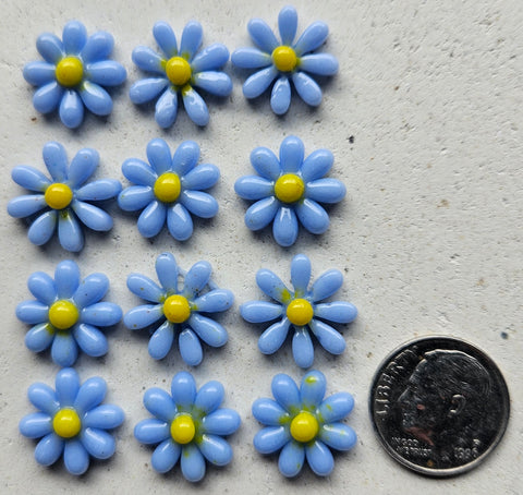 COE 96 Glass Flowers Daisy (s) 15mm for Your Fused Glass Projects - Pack of 12