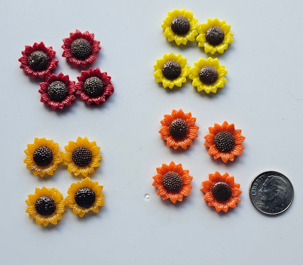 COE 96 Fusible Glass Flowers (Sunflower .62 - .88 inch) and Leaves for Your Fused Glass Projects