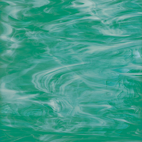 Fused Glass Supplies SF82372 - Teal Green / White Wispy 96 COE