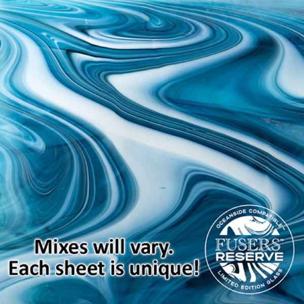 Fused Glass Supplies Deep Dive (Opal Art, Transparent Copper Blue/Steel Blue) Sheet Glass 96 COE