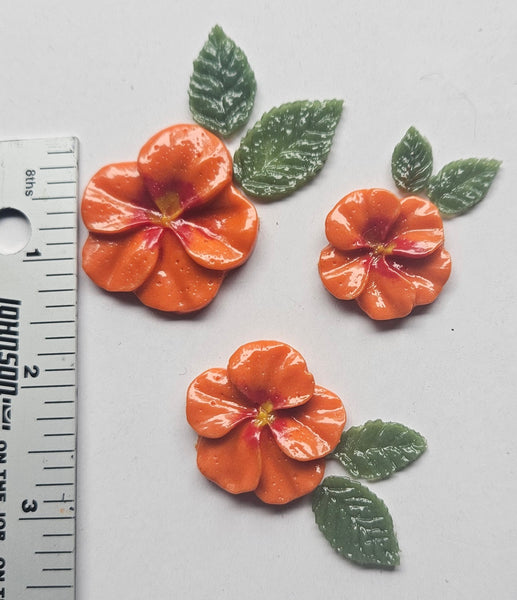 COE 96 Fusible Glass Flowers (Pansy) and Leaves for Your Fused Glass Projects