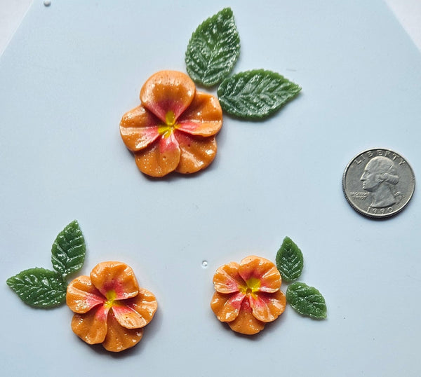 COE 96 Fusible Glass Flowers (Pansy) and Leaves for Your Fused Glass Projects