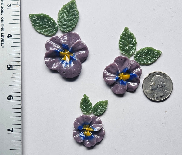 COE 96 Fusible Glass Flowers (Pansy) and Leaves for Your Fused Glass Projects