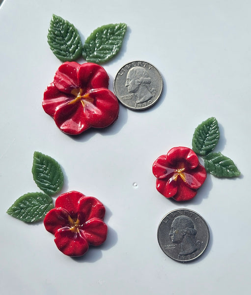 COE 96 Fusible Glass Flowers (Pansy) and Leaves for Your Fused Glass Projects
