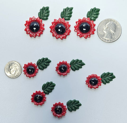 COE 96 Fusible Glass Flowers (Sunflower .62 - .88 inch) and Leaves for Your Fused Glass Projects