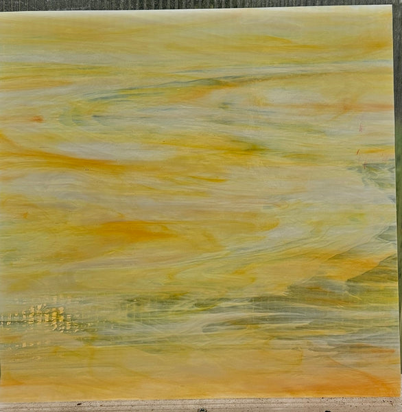 Fused Glass Supplies SF607683 - Orange/Yellow/Clear/White Corsica COE 96 Sheet Glass