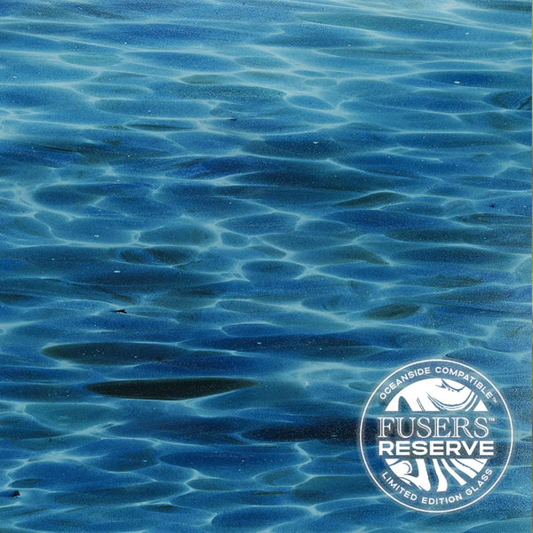 Fused Glass Supplies SF9036 - Odyssey Blue Aventurine and Clear Opal Art Sheet Glass 96 COE