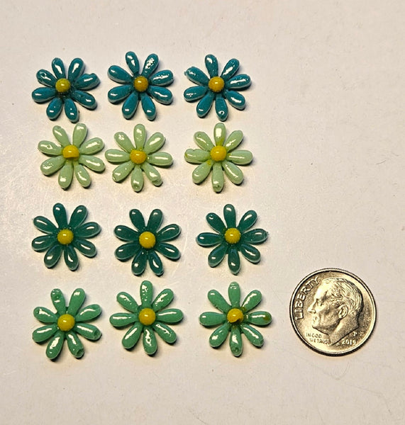 COE 96 Glass Flowers Daisy (s) 15mm for Your Fused Glass Projects - Pack of 12