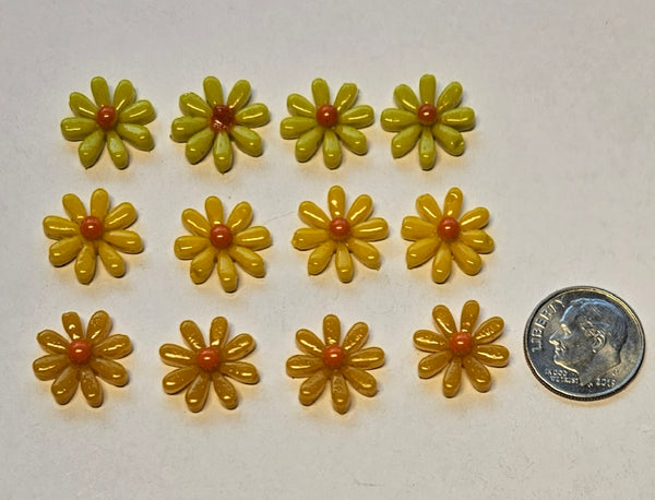 COE 96 Glass Flowers Daisy (s) 15mm for Your Fused Glass Projects - Pack of 12