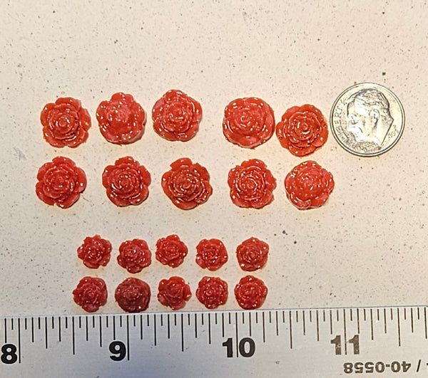 COE 96 Fusible Glass 20 Tiny Flowers (8-12mm) (Roses) for Your Fused Glass Projects