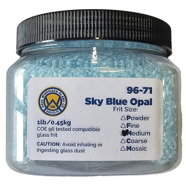 COE 96 - WF9626 - WF9629 - Sky Blue Opal Frit Wissmach (Copy)