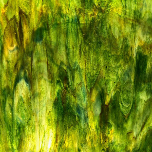 Stained Glass Supplies AG228 - Green, White, Orange, with Aventurine Flakes Opal