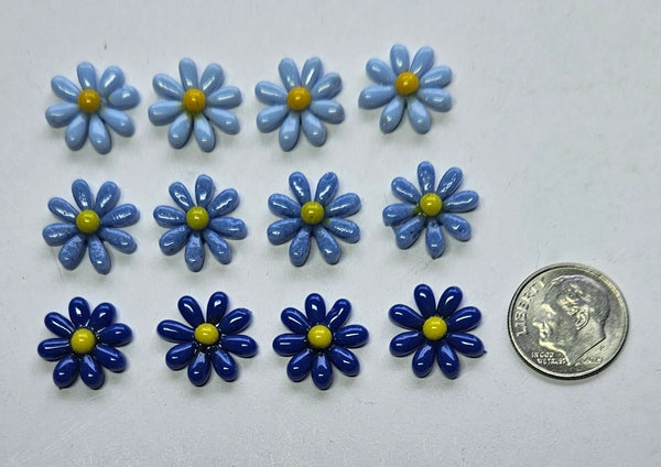 COE 96 Glass Flowers Daisy (s) 15mm for Your Fused Glass Projects - Pack of 12