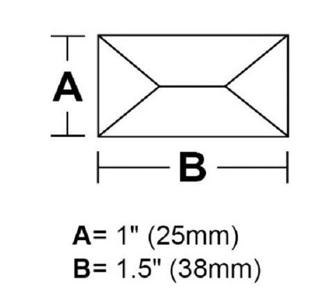 1 x 1.5 Inch Clear Glass Rectangle Bevel - Pack of 10