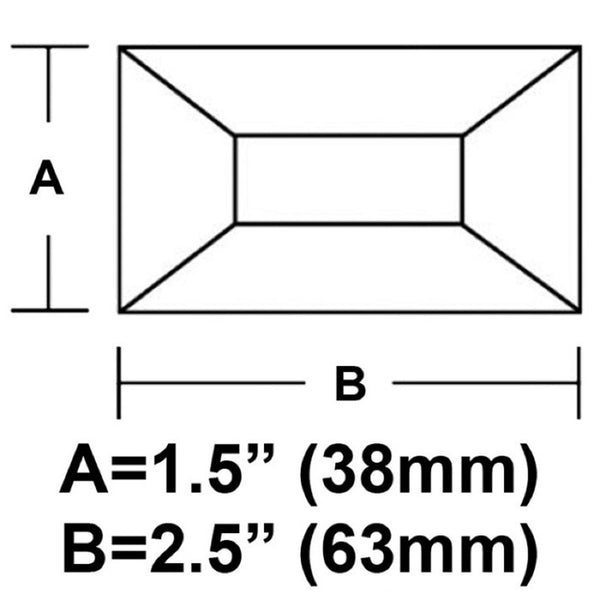 1.5 x 2.5 Inch Clear Glass Rectangle Bevel - Pack of 10