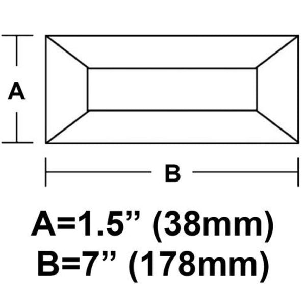1.5 x 7 Inch Clear Glass Rectangle Bevel - Pack of 10