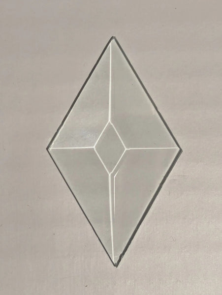 1.5 x 2.5 Inch Clear Glass Diamond Bevel - Pack of 10