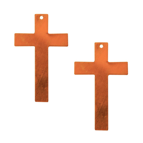 Cross Copper Shape With Hole - 2 Pack for Enameling