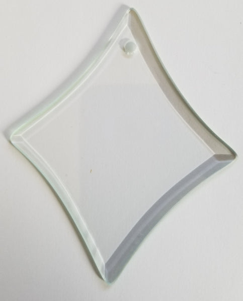 Pre-drilled Blank Glass Greeting Ornament Bevels