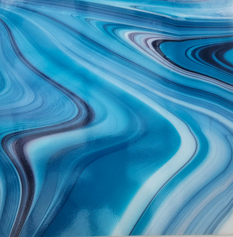 Fused Glass Supplies Deep Dive (Opal Art, Transparent Copper Blue/Steel Blue) Sheet Glass 96 COE