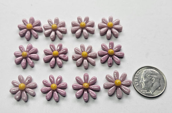 COE 96 Glass Flowers Daisy (s) 15mm for Your Fused Glass Projects - Pack of 12