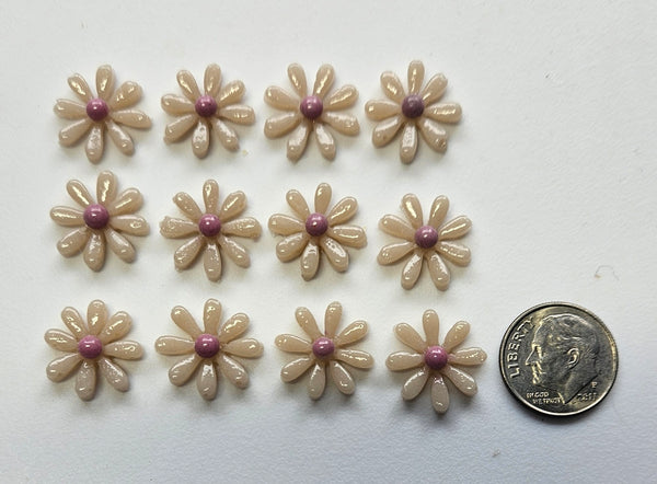COE 96 Glass Flowers Daisy (s) 15mm for Your Fused Glass Projects - Pack of 12