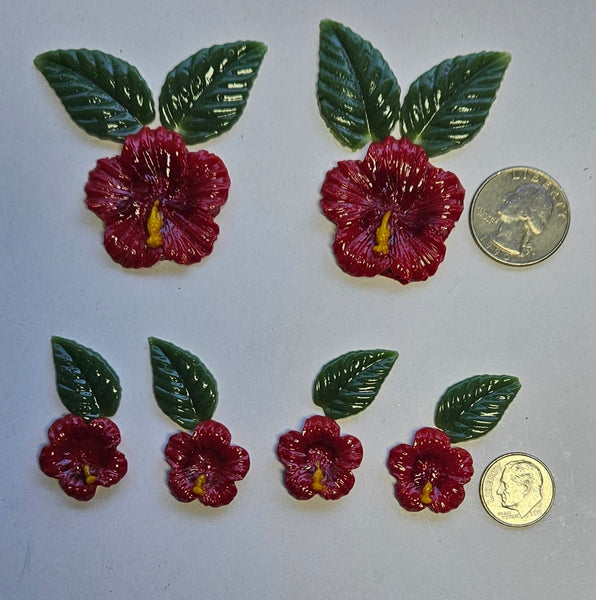 COE 96 Fusible Glass Flowers (Hibiscus) and Leaves for Your Fused Glass Projects