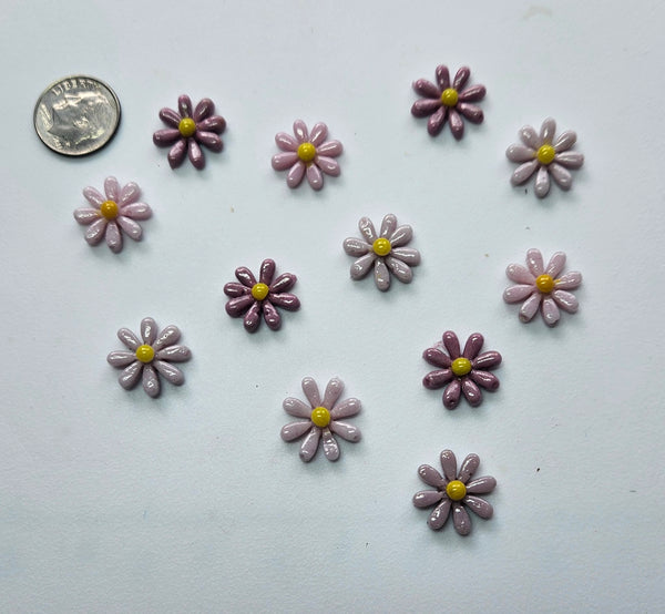 COE 96 Glass Flowers Daisy (s) 15mm for Your Fused Glass Projects - Pack of 12