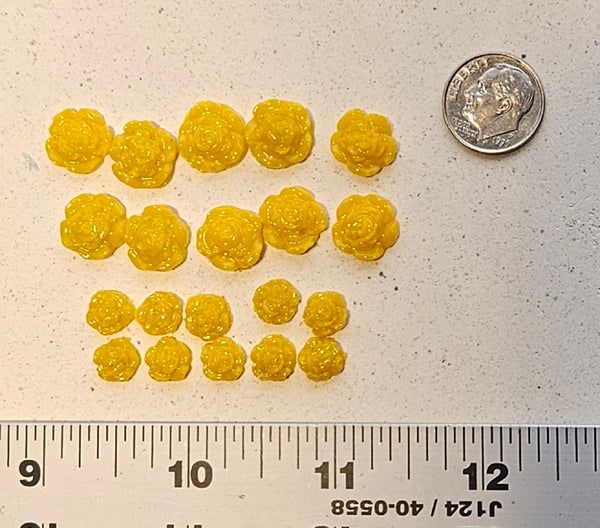 COE 96 Fusible Glass 20 Tiny Flowers (8-12mm) (Roses) for Your Fused Glass Projects