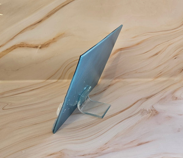 Handmade Fused Art Glass Arctic Polar Bear Winter Scene