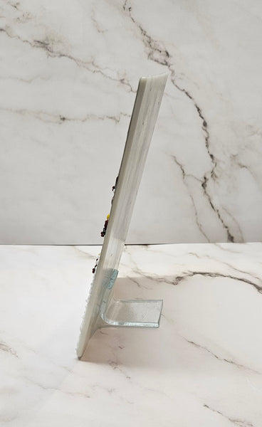 Handmade Fused Art Glass Woodland Christmas Tree for Forest Animals Snow Scene