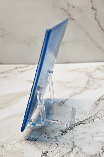 Handmade Fused Art Glass Swimming Swan - Includes stand