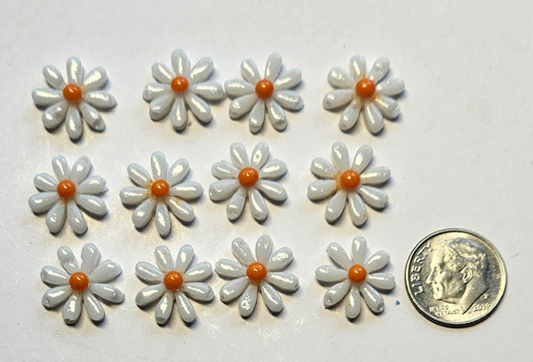 COE 96 Glass Flowers Daisy (s) 15mm for Your Fused Glass Projects - Pack of 12