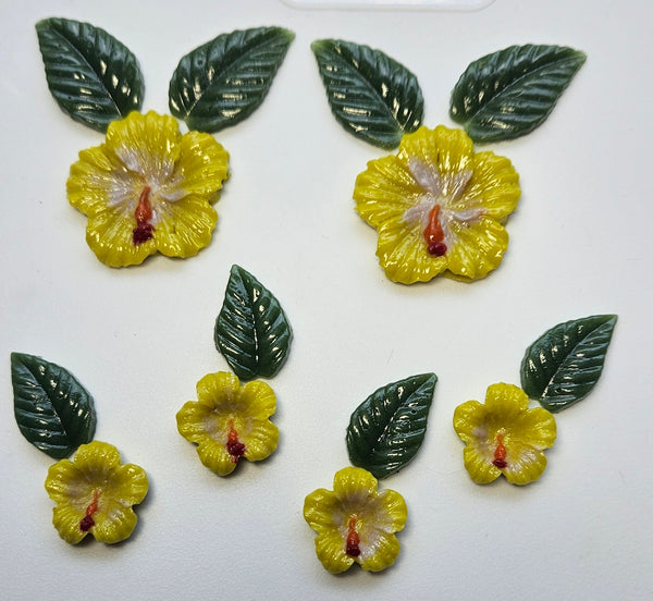 COE 96 Fusible Glass Flowers (Hibiscus) and Leaves for Your Fused Glass Projects