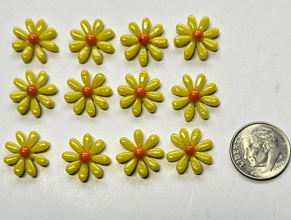 COE 96 Glass Flowers Daisy (s) 15mm for Your Fused Glass Projects - Pack of 12