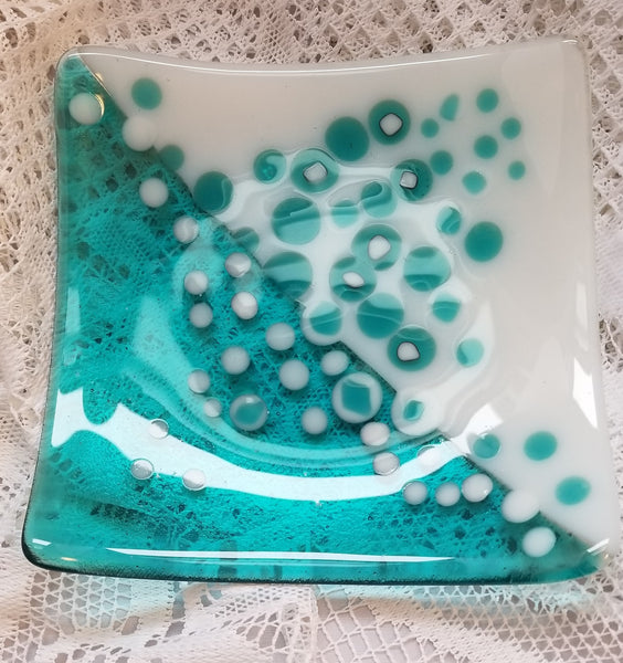 Fused Art Glass Sushi / Trinket Dish