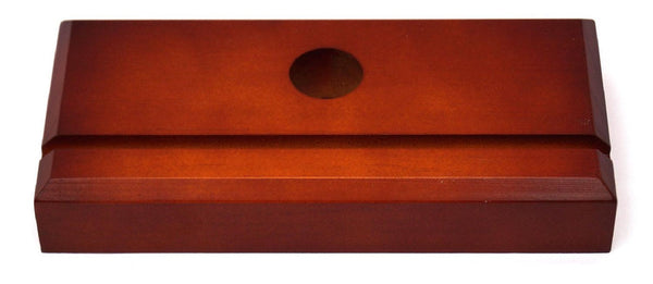 Cherry Finish Fan Rectangle Lamp Base 3 1/2" X 7 3/4"