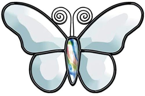 Clear Glass Butterfly Bevel Cluster 02