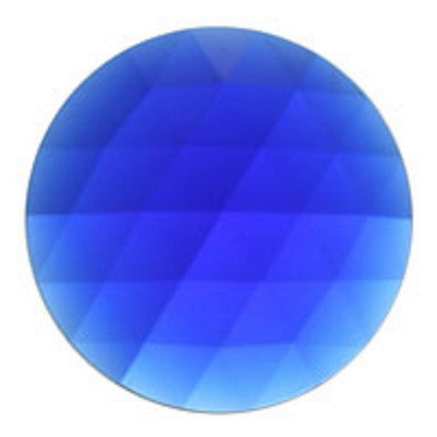 Round Blue 30mm Faceted Jewel