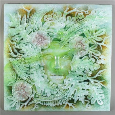 DT32 Large Lady in the Woods Texture Tile Mold12 X 12