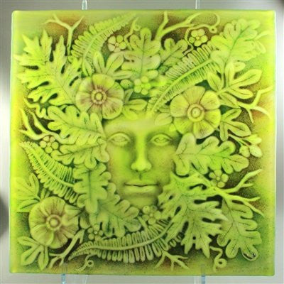 DT32 Large Lady in the Woods Texture Tile Mold12 X 12