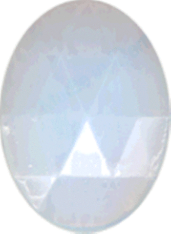 Stained Glass Jewels - 25mm X 18mm White Faceted Jewel