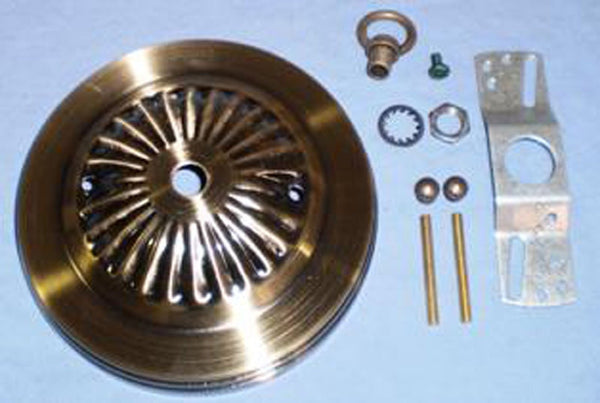 Antique Brass 5" Ceiling Canopy Kit 1/8 Ip Center Slip Hole