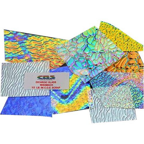 1/2lb. CBS Dichroic Glass Jewelry Pack Standard Clear 96 COE 74590