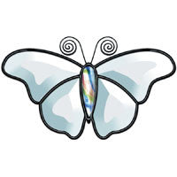 Clear Glass Butterfly Bevel Cluster 07