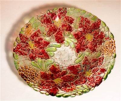 DT21 Poinsettia Texture for Tile Mold for Glass Slumping 11 Inch Diameter