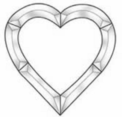 EC252 Clear Glass Heart Bevel Cluster