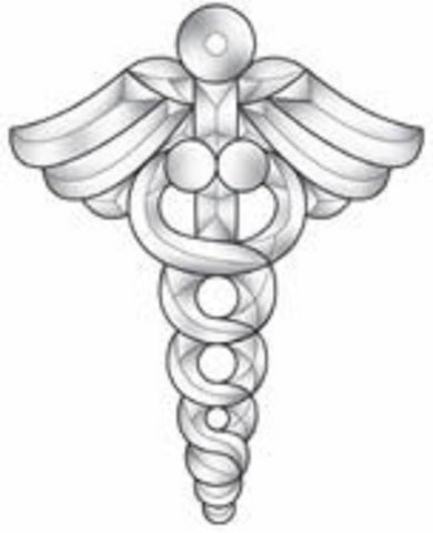 Clear Beveled Glass Caduceus Bevel Cluster EC143